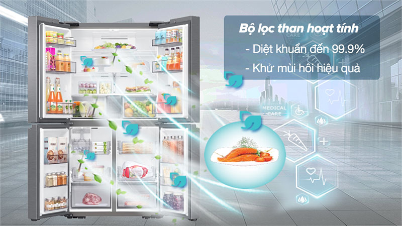 Tủ lạnh Inverter 649 lít Multi Door Samsung RF59C700ES9/SV - Hàng chính hãng