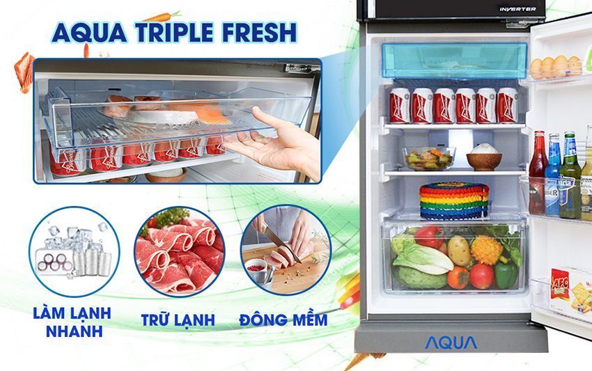 Tủ lạnh Inverter Aqua AQR-I226BN - Hàng chính hãng