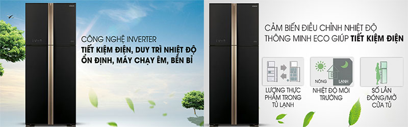 Tủ lạnh Inverter Hitachi R-FW650PGV8-GBK - Hàng chính hãng