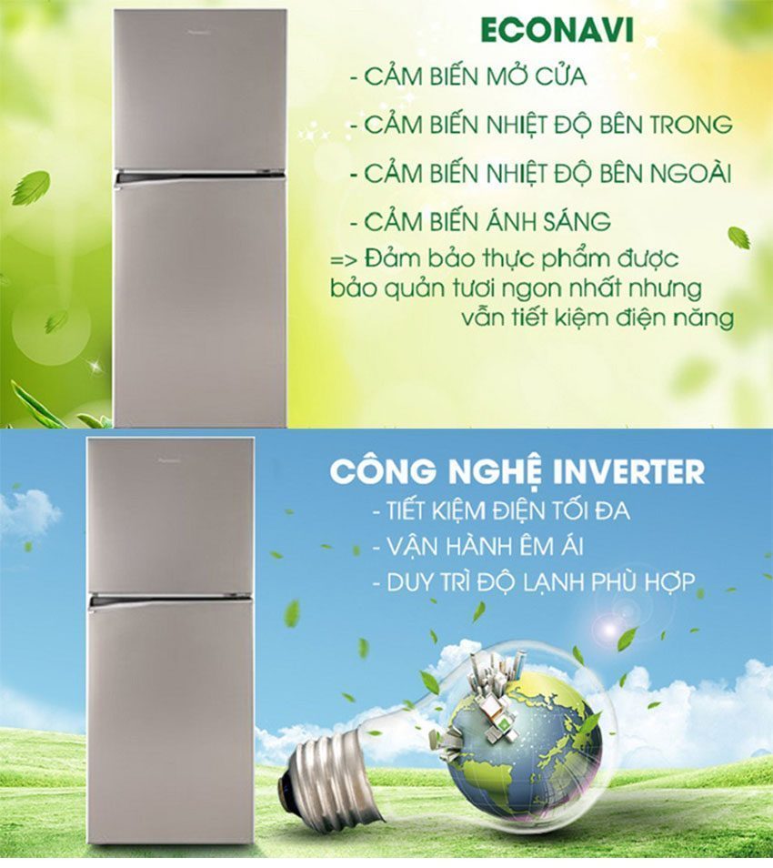 Tủ lạnh Inverter Panasonic NR-BL300PSVN (268L) - Hàng chính hãng