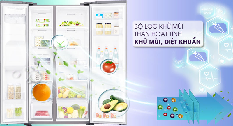 Tủ lạnh Inverter Samsung RS64R5101SL/SV - Hàng chính hãng