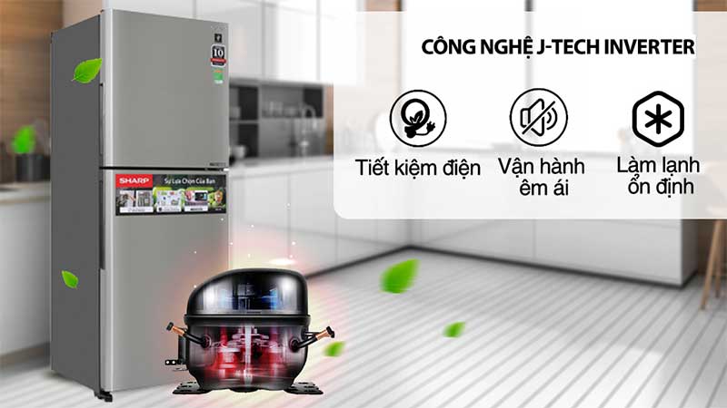 Tủ lạnh Inverter Sharp SJ-XP352AE-SL/DS - Hàng chính hãng