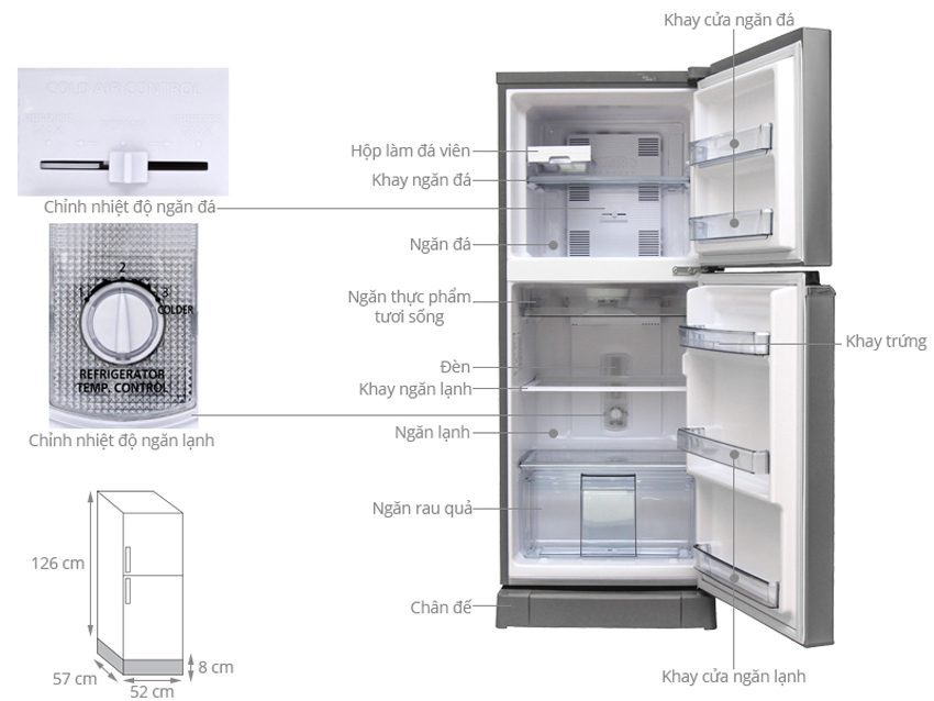 Tủ lạnh Panasonic NR-BA188PSVN - Hàng chính hãng