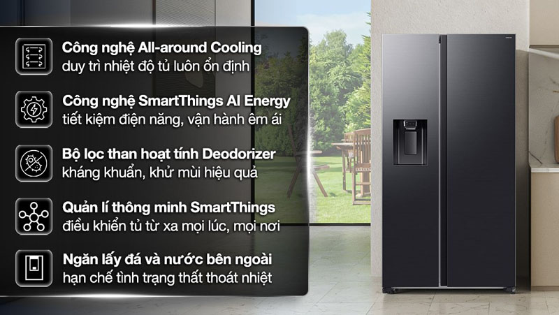 Tủ lạnh Samsung inverter 635 lít RS70F65K2FSV - Hàng chính hãng