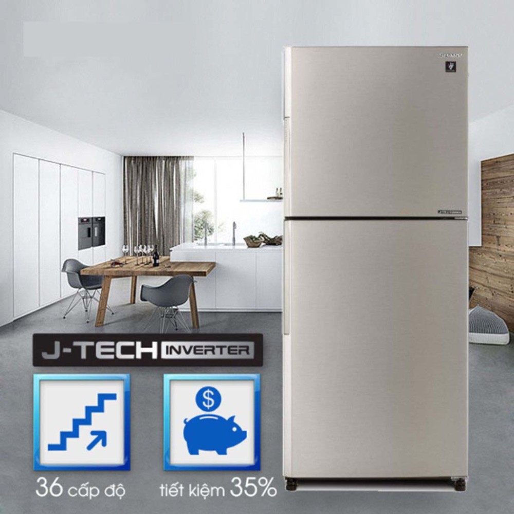 Tủ lạnh Sharp inverter 471 lít SJ-XP500AE-SL - Hàng chính hãng