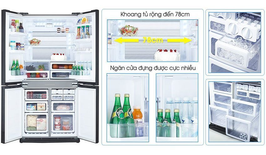 Tủ lạnh Side By Side Sharp SJ-FX688VG-RD - Hàng chính hãng
