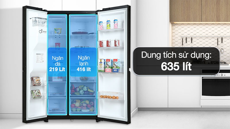 Tủ lạnh Side by side Inverter 635 lít LG GR-D257WB - Hàng chính hãng