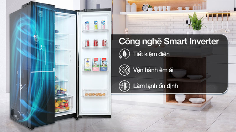 Tủ lạnh Side by side Inverter 635 lít LG GR-D257WB - Hàng chính hãng