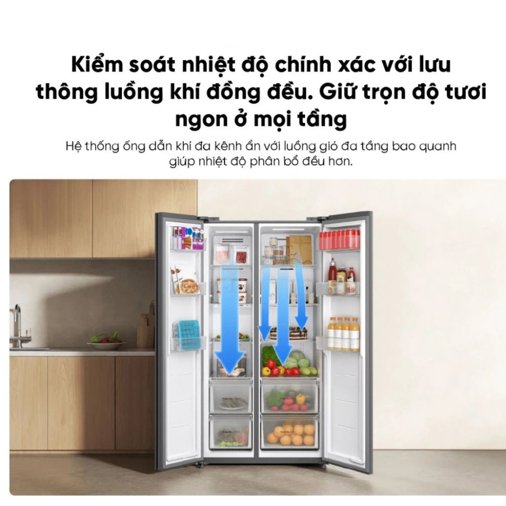 Tủ lạnh Xiaomi 2 cánh Side by Side Mijia Refrigerator 635L LTP4597VN - Hàng chính hãng