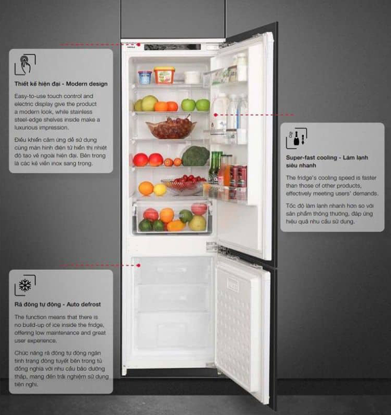 Tủ lạnh lắp âm Hafele HF-BI60X - Hàng chính hãng