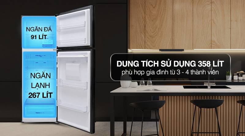 Tủ lạnh Aqua inverter 358 lít AQR-T410FA(WGB) - Hàng chính hãng