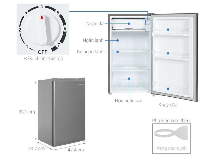 Tủ lạnh Casper 95 lít RO-95PG - Hàng chính hãng