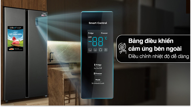 Tủ lạnh Casper Inverter 458 lít RS-460PG - Hàng chính hãng