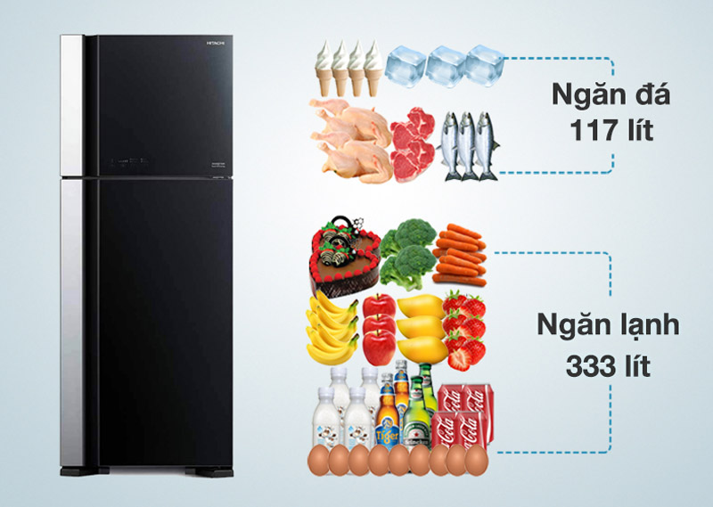 Tủ lạnh Hitachi inverter R-FG560PGV8X GBK - Hàng chính hãng