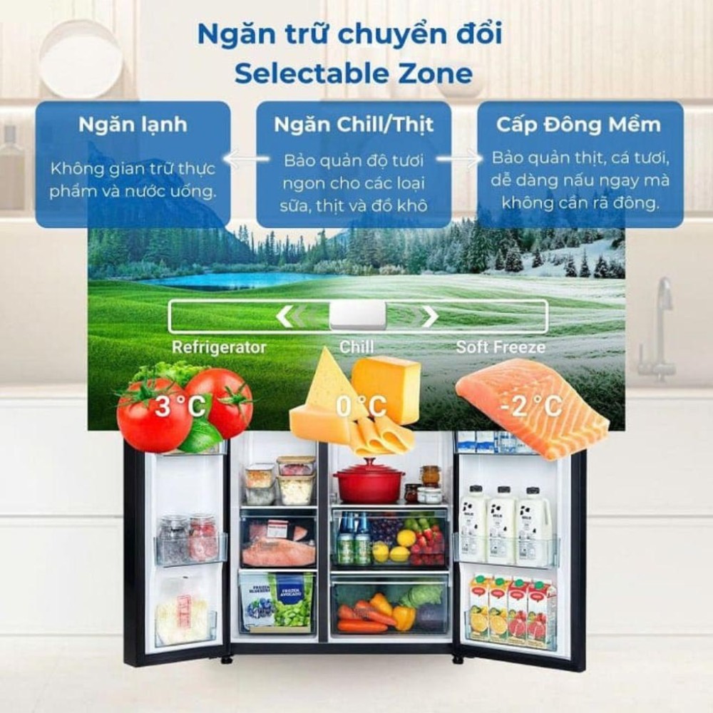 Tủ lạnh Hitachi inverter 656 lít HRSN9713ESMGWVN  - Hàng chính hãng