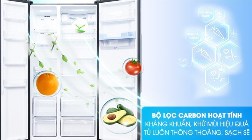 Tủ lạnh inverter 557 lít Aqua AQR-I565AS BS - Hàng chính hãng