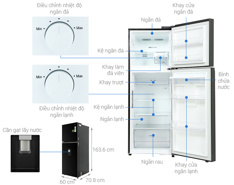 Tủ lạnh LG Inverter 314 Lít GN-D312BL - Hàng chính hãng