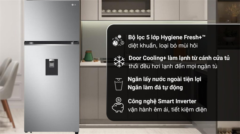 Tủ lạnh LG Inverter 374 lít GN-D372PS - Hàng chính hãng