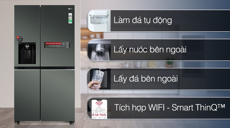 Tủ lạnh LG Inverter 635 lít Side By Side GR-D257MC - Hàng chính hãng