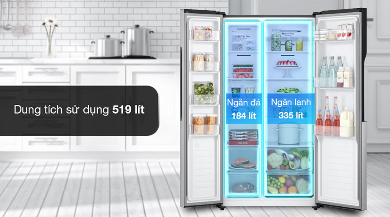 Tủ lạnh LG Inverter 519 Lít GR-B256JDS - Hàng chính hãng