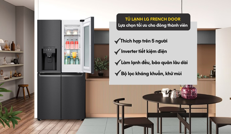 Tủ lạnh LG Inverter 496 lít GR-X22MBI - Hàng chính hãng