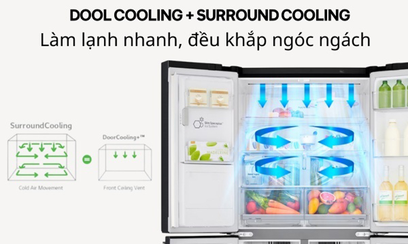 Tủ lạnh LG Inverter 496 lít GR-X22MBI - Hàng chính hãng