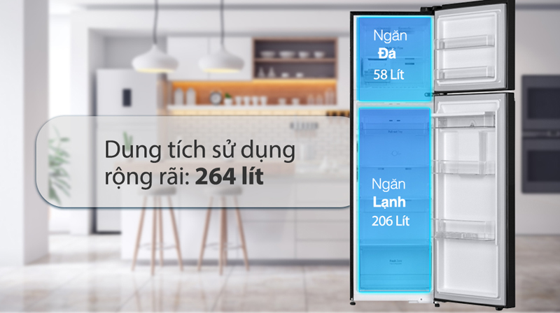 Tủ lạnh LG Inverter 264 lít GV-D262BL - Hàng chính hãng
