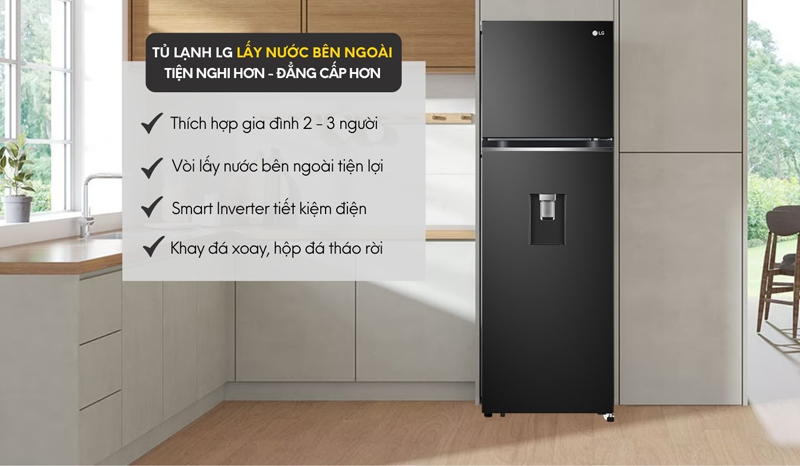 Tủ lạnh LG Inverter 264 lít GV-D262BL - Hàng chính hãng