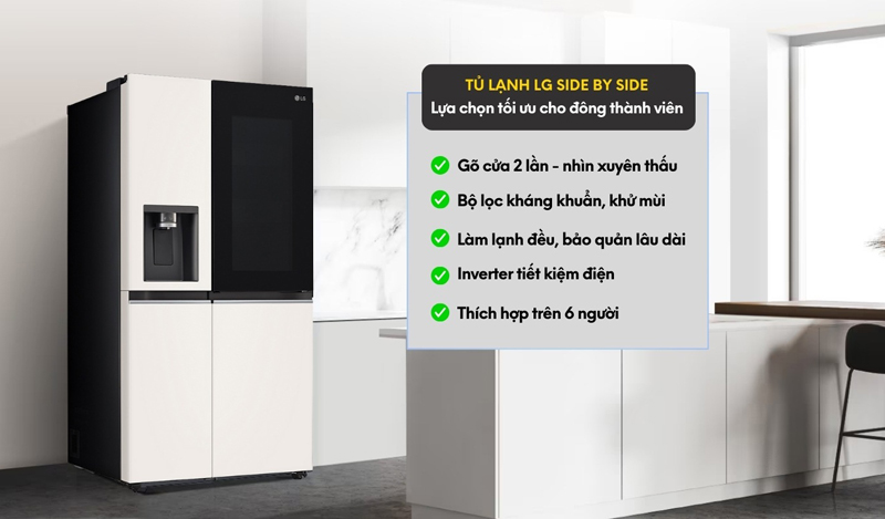 Tủ lạnh LG Inverter 635 lít GR-X257BG - Hàng chính hãng