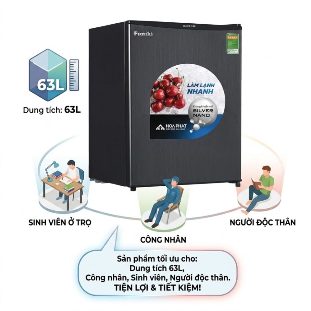 Tủ lạnh mini 63 lít Funiki FR-71DSU - Hàng chính hãng
