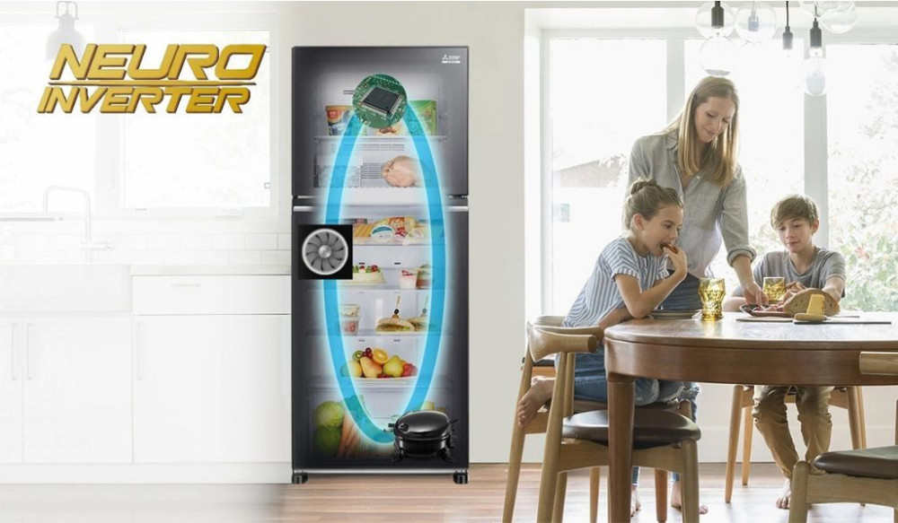 Tủ lạnh Mitsubishi Electric inverter 344 lít MR-FX43EN-GSL-V - Hàng chính hãng