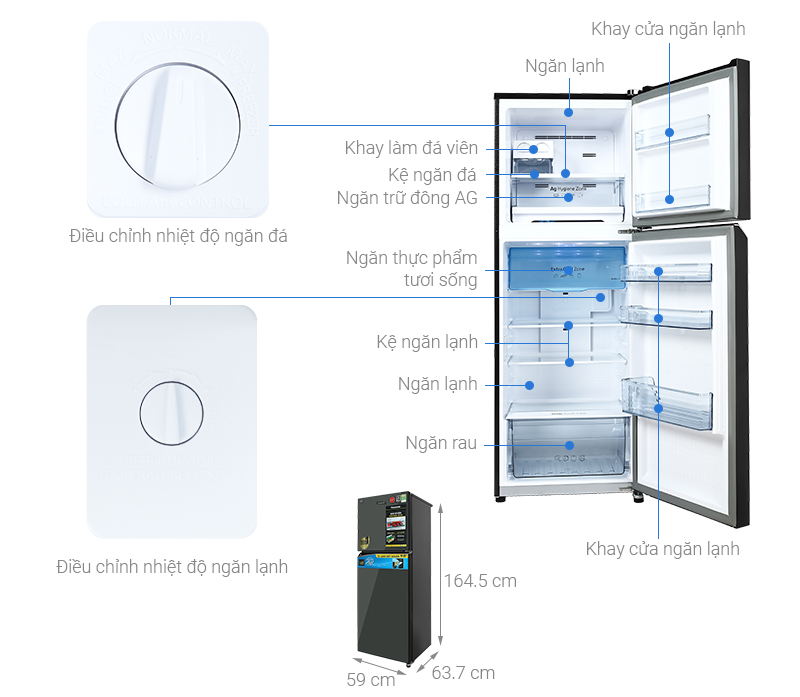 Tủ lạnh Panasonic Inverter NR-TV341VGMV - Hàng chính hãng
