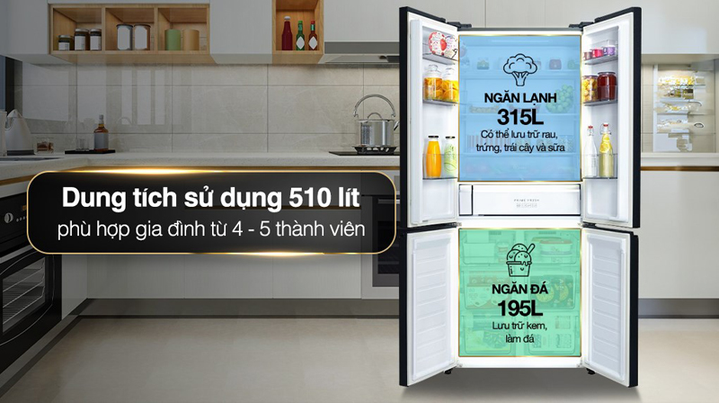 Tủ lạnh Panasonic inverter 510 lít NR-X561BK-VN - Hàng chính hãng