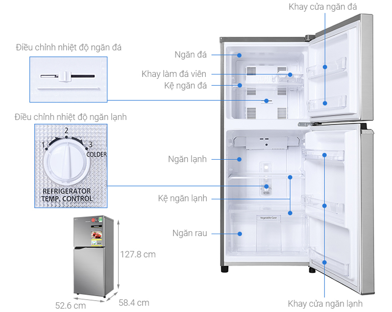 Tủ Lạnh Panasonic Inverter NR-BA190PPVN -170L - Hàng chính hãng