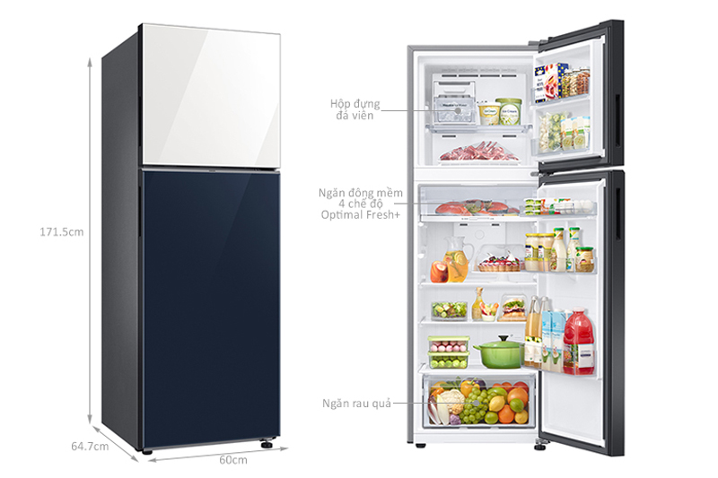 Tủ lạnh Samsung Bespoke Inverter 305 lít RT31CB56248ASV - Hàng chính hãng