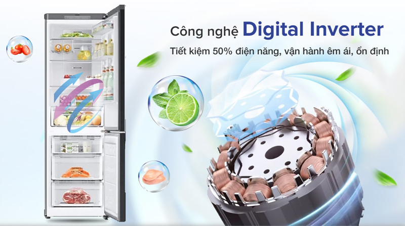 Tủ lạnh Samsung Inverter 339 lít RB33T307055/SV - Hàng chính hãng