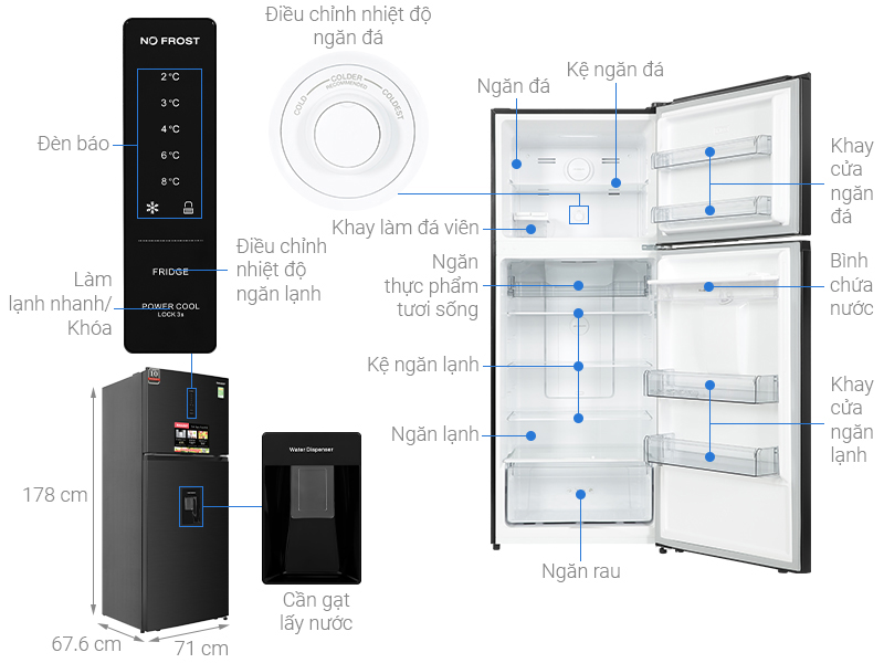 Tủ lạnh Sharp Inverter 417 lít SJ-X417WD-DG - Hàng chính hãng