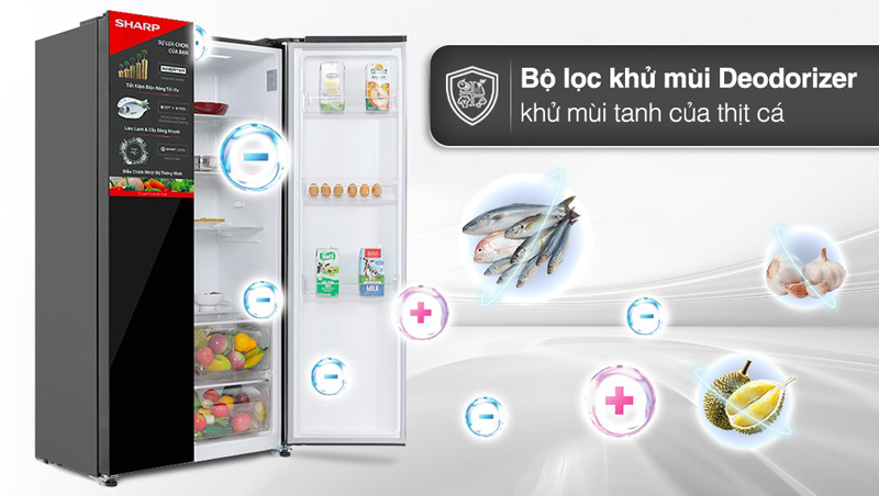 Tủ lạnh Sharp Inverter 442 lít SJ-SBX440VG-BK - Hàng chính hãng