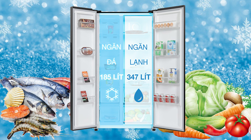 Tủ lạnh Sharp Inverter 532 lít SJ-SBX530VG-BK - Hàng chính hãng