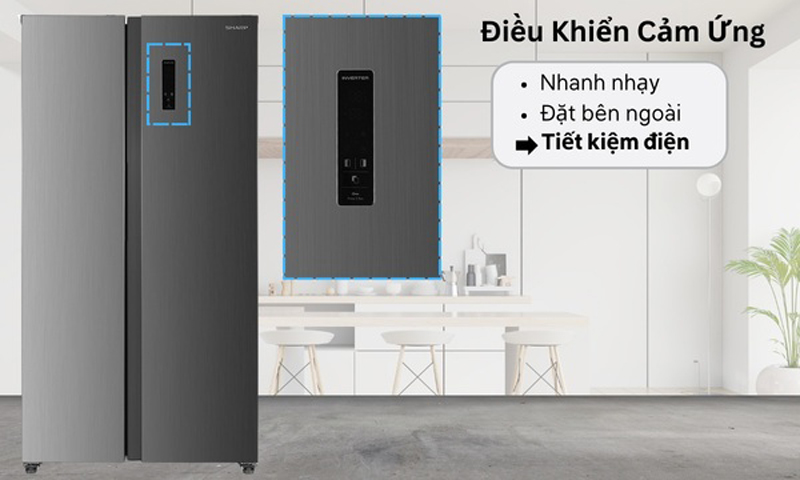 Tủ lạnh Sharp Inverter 442 lít SJ-SBX440V-SL - Hàng chính hãng
