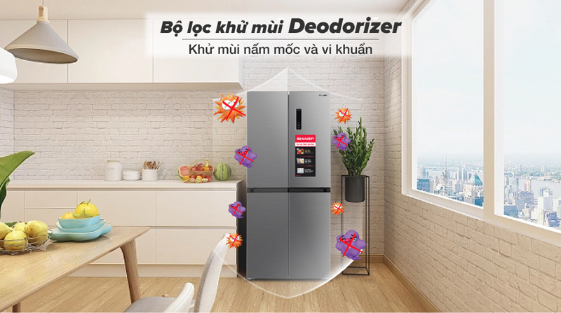 Tủ lạnh Sharp Inverter 362 Lít SJ-FX420V-SL - Hàng chính hãng