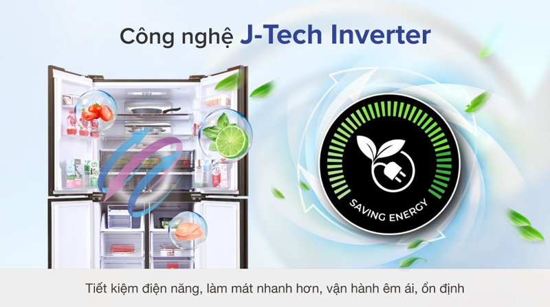 Tủ lạnh Sharp inverter SJ-FXP600VG-BK - Hàng chính hãng