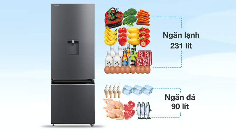 Tủ lạnh Toshiba inverter 321 lít GR-RB405WEA-PMV(06)-MG - Hàng chính hãng