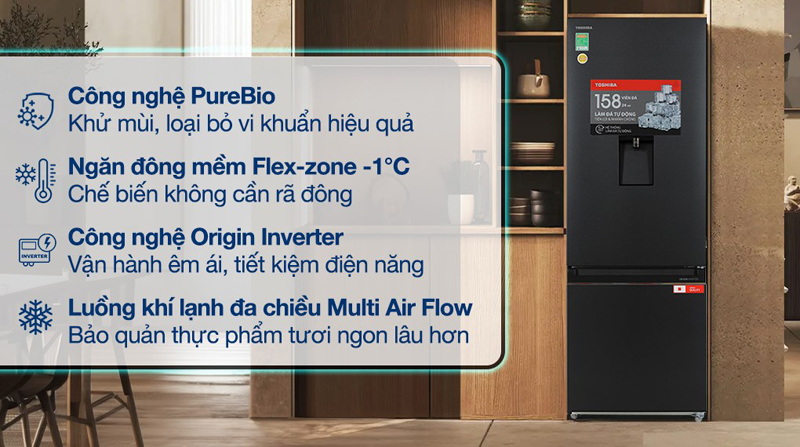 Tủ lạnh Toshiba inverter 321 lít GR-RB405WEA-PMV(06)-MG - Hàng chính hãng