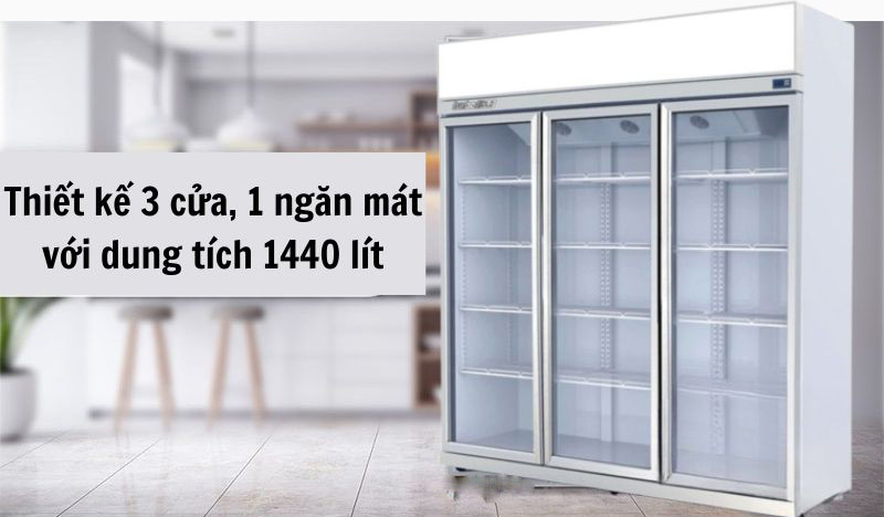 Tủ mát 3 cánh kính TurboGold TG-3DC-G - Hàng chính hãng