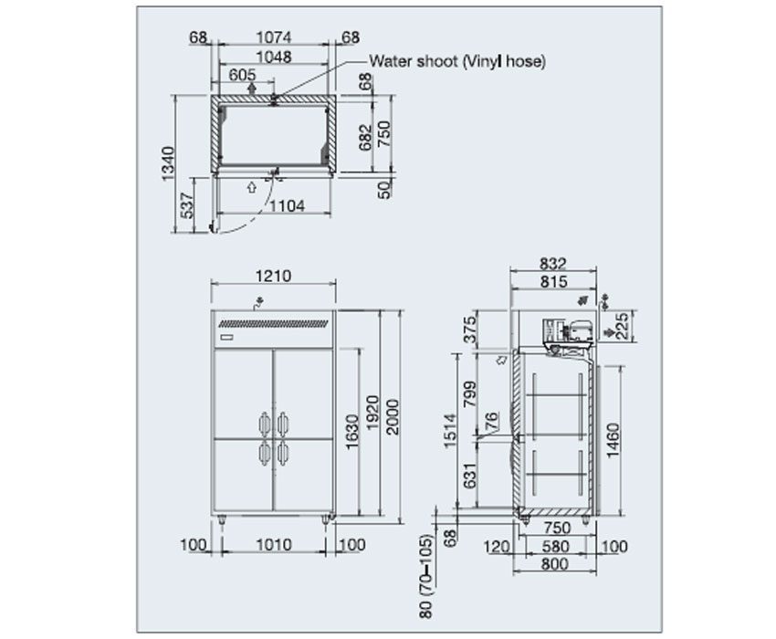 Tủ mát 4 cánh Panasonic SRR-1281FC-E - Hàng chính hãng