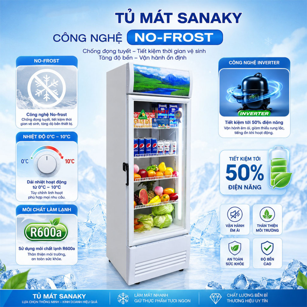 Tủ mát Inverter Sanaky VH-3088K3 - Hàng chính hãng