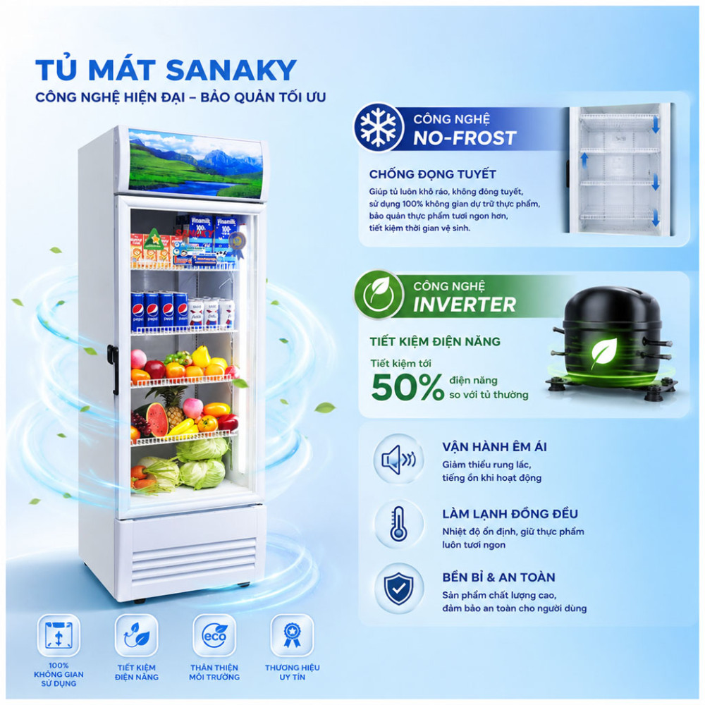 Tủ mát Inverter Sanaky VH-3099K3 - Hàng chính hãng