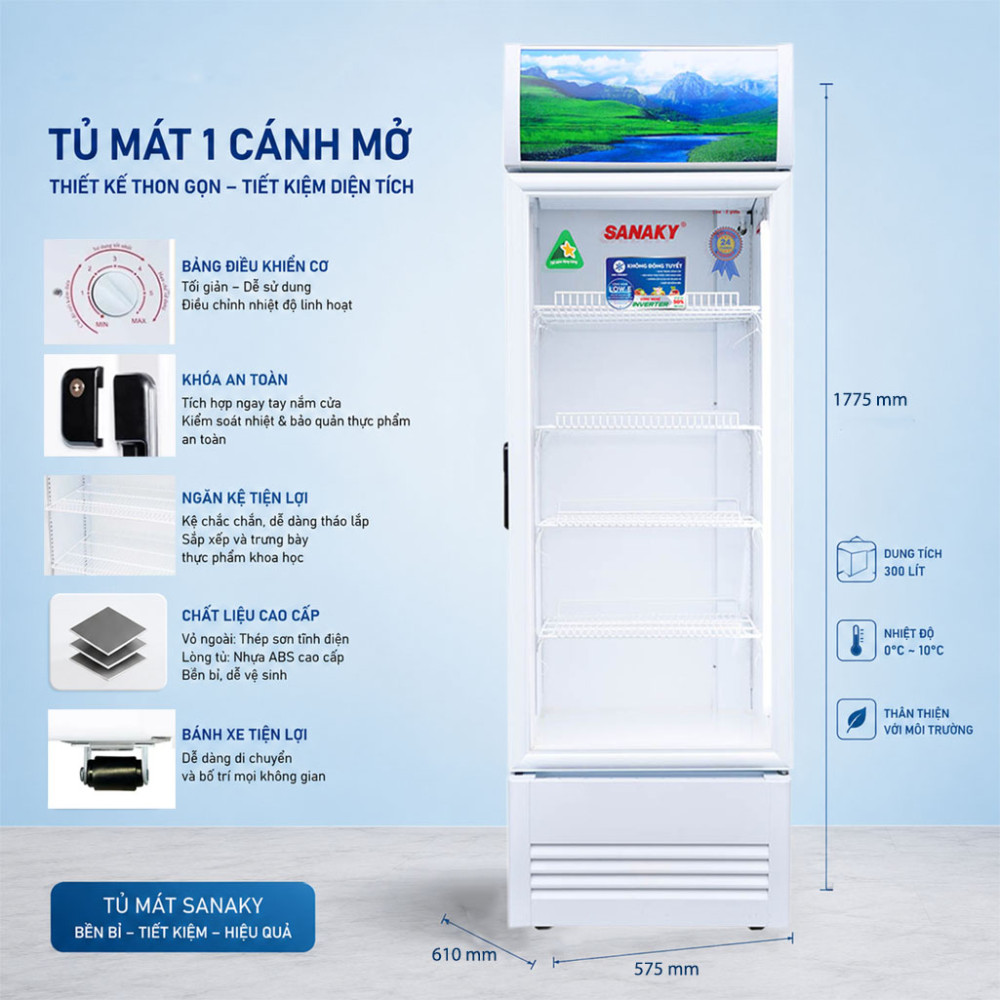 Tủ mát Inverter Sanaky VH-3588K3 - Hàng chính hãng
