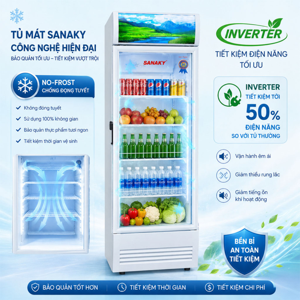 Tủ mát Inverter Sanaky VH-4588K3 - Hàng chính hãng